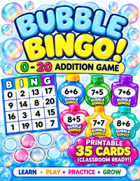 BUBBLE BINGO GAME|0-20 ADDITION