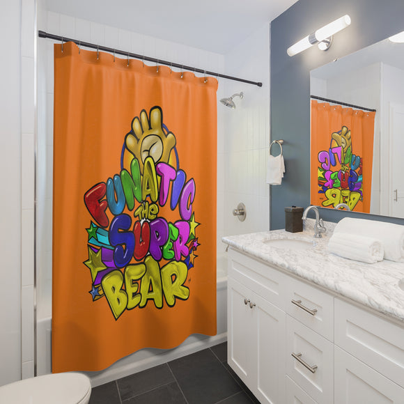 Funatic The Super Bear Orange Shower Curtains
