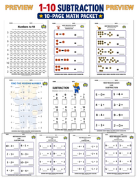 10 PAGE GRADE K SUBTRACTION PACKET