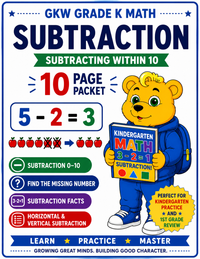 10 PAGE GRADE K SUBTRACTION PACKET