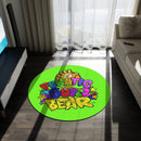 Funatic The Super Bear Chartreuse Round Rug-3