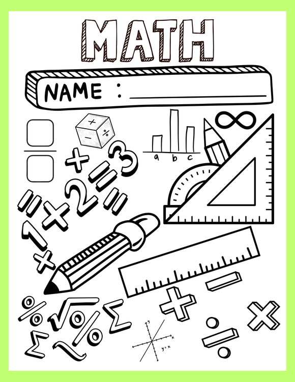Math Cover Sheet (10 COLORS)