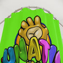 Funatic The Super Bear Chartreuse Shower Curtains-4