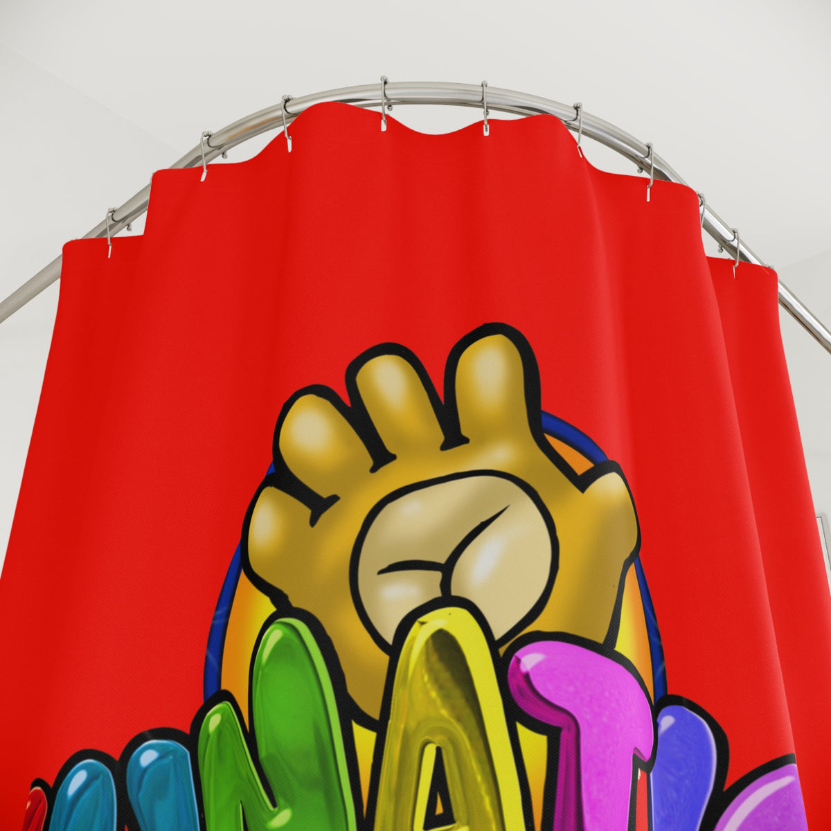 Funatic The Super Bear Red Shower Curtain