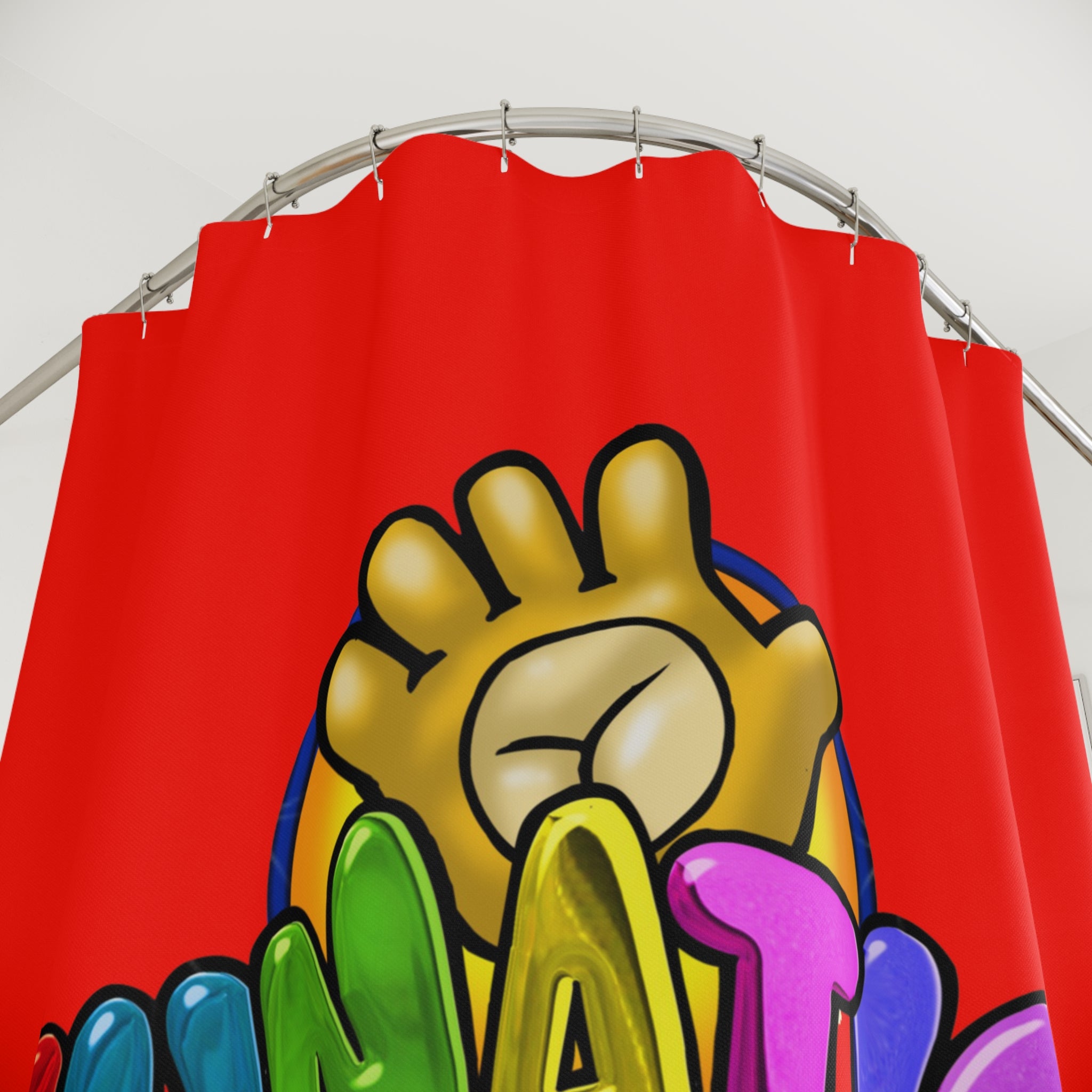 Funatic The Super Bear Red Shower Curtain