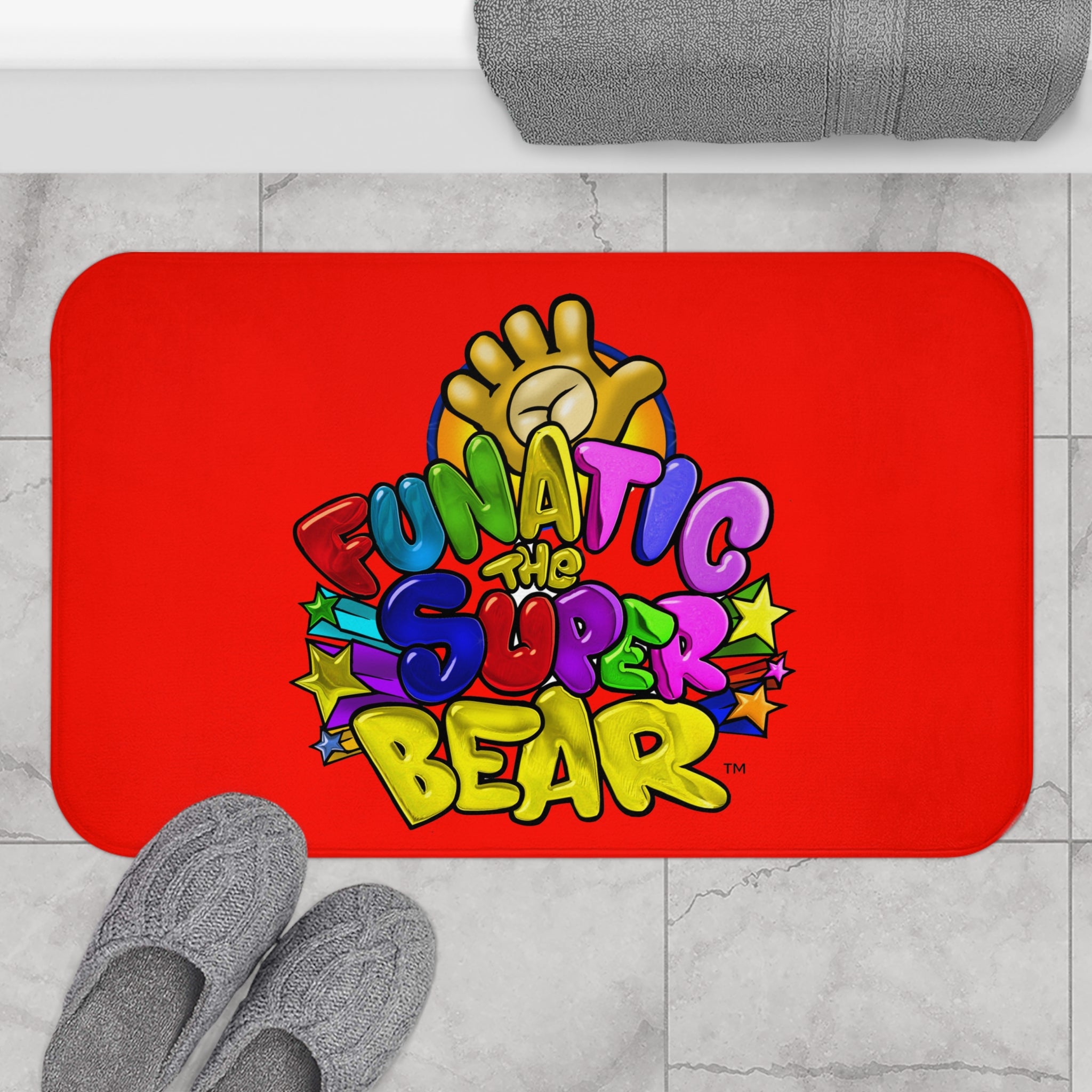 Funatic The Super Bear Red Bath Mat