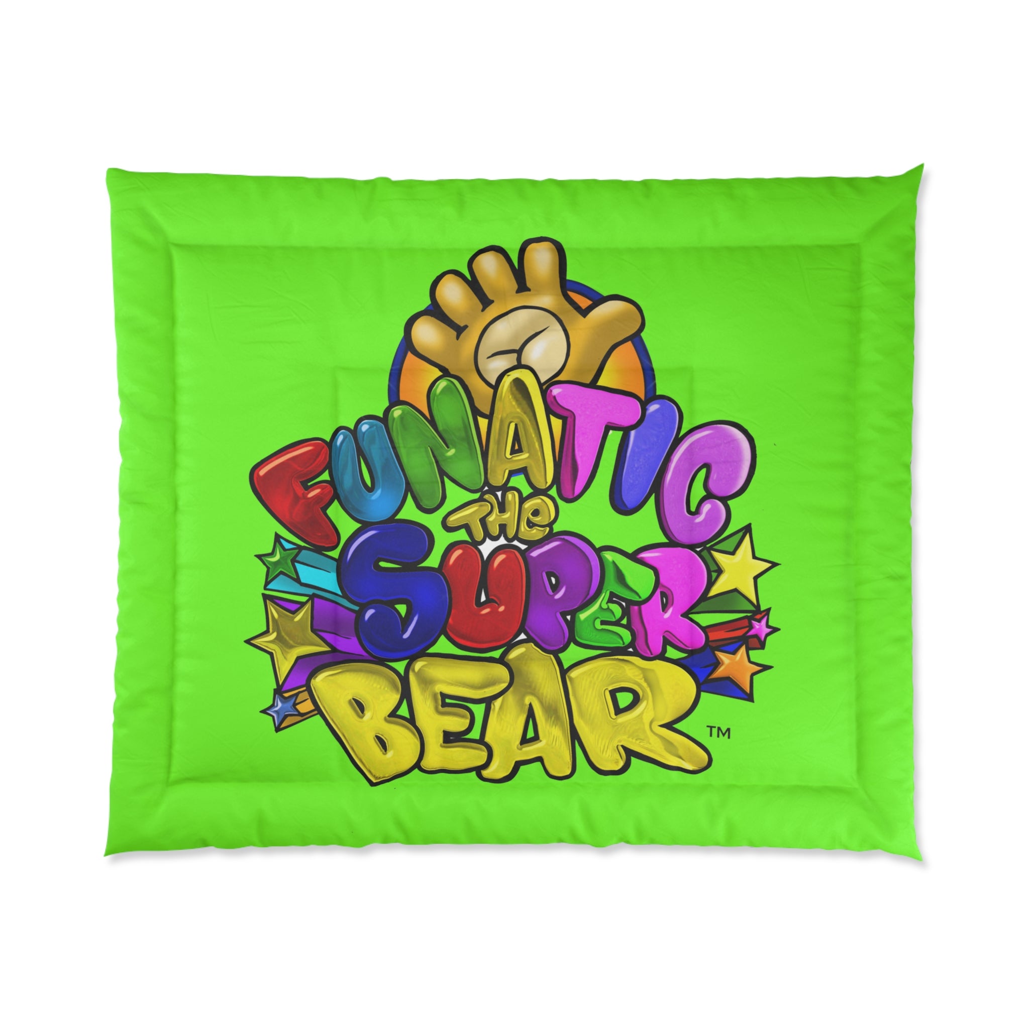 Funatic The Super Bear Chartreuse Comforter