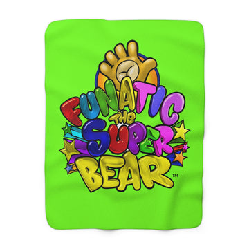 Funatic The Super Bear Chartreuse Sherpa Fleece Blanket