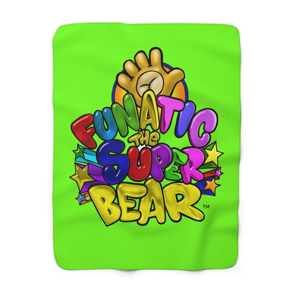 Funatic The Super Bear Chartreuse Sherpa Fleece Blanket