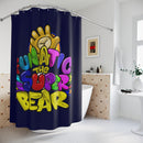 Funatic The Super Bear Navy Blue Shower Curtains-1