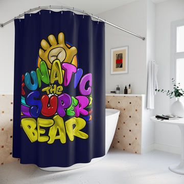 Funatic The Super Bear Navy Blue Shower Curtains