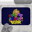 Funatic The Super Bear Navy Blue Bath Mat-1