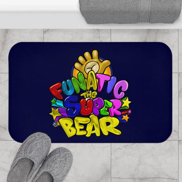 Funatic The Super Bear Navy Blue Bath Mat