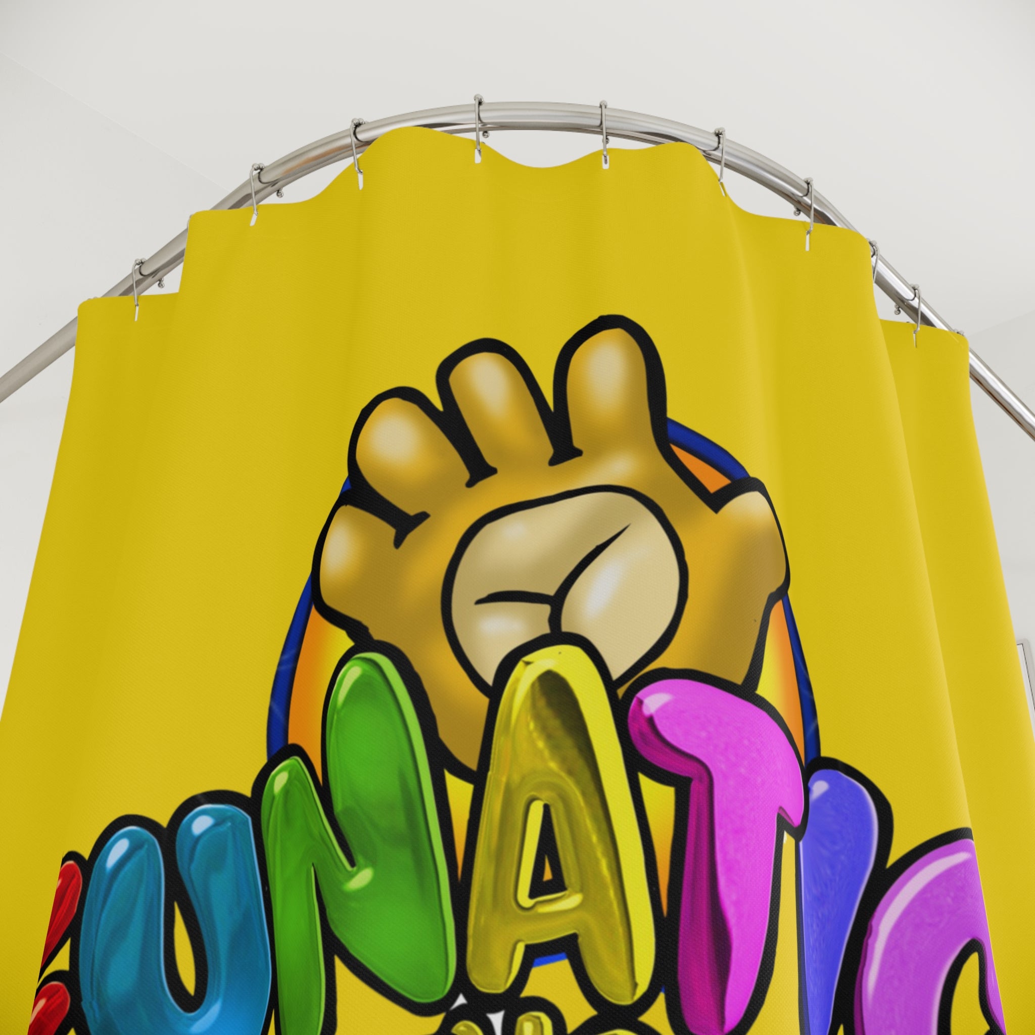 Funatic The Super Bear Yellow Shower Curtains