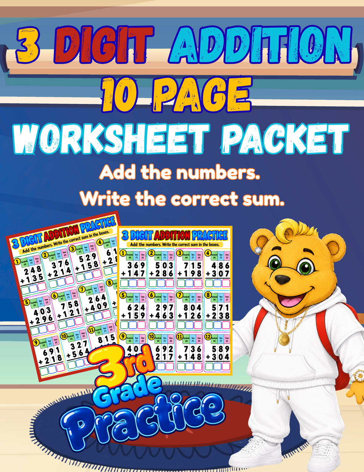3 DIGIT ADDITION PRACTICE
