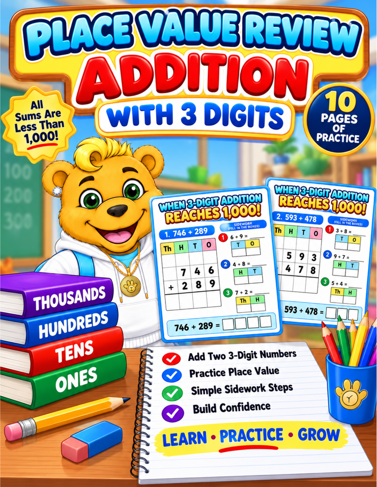3 DIGIT ADDITION|PLACE VALUE REVIEW