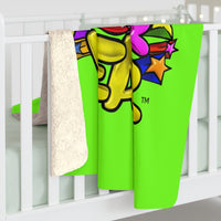 Funatic The Super Bear Chartreuse Sherpa Fleece Blanket