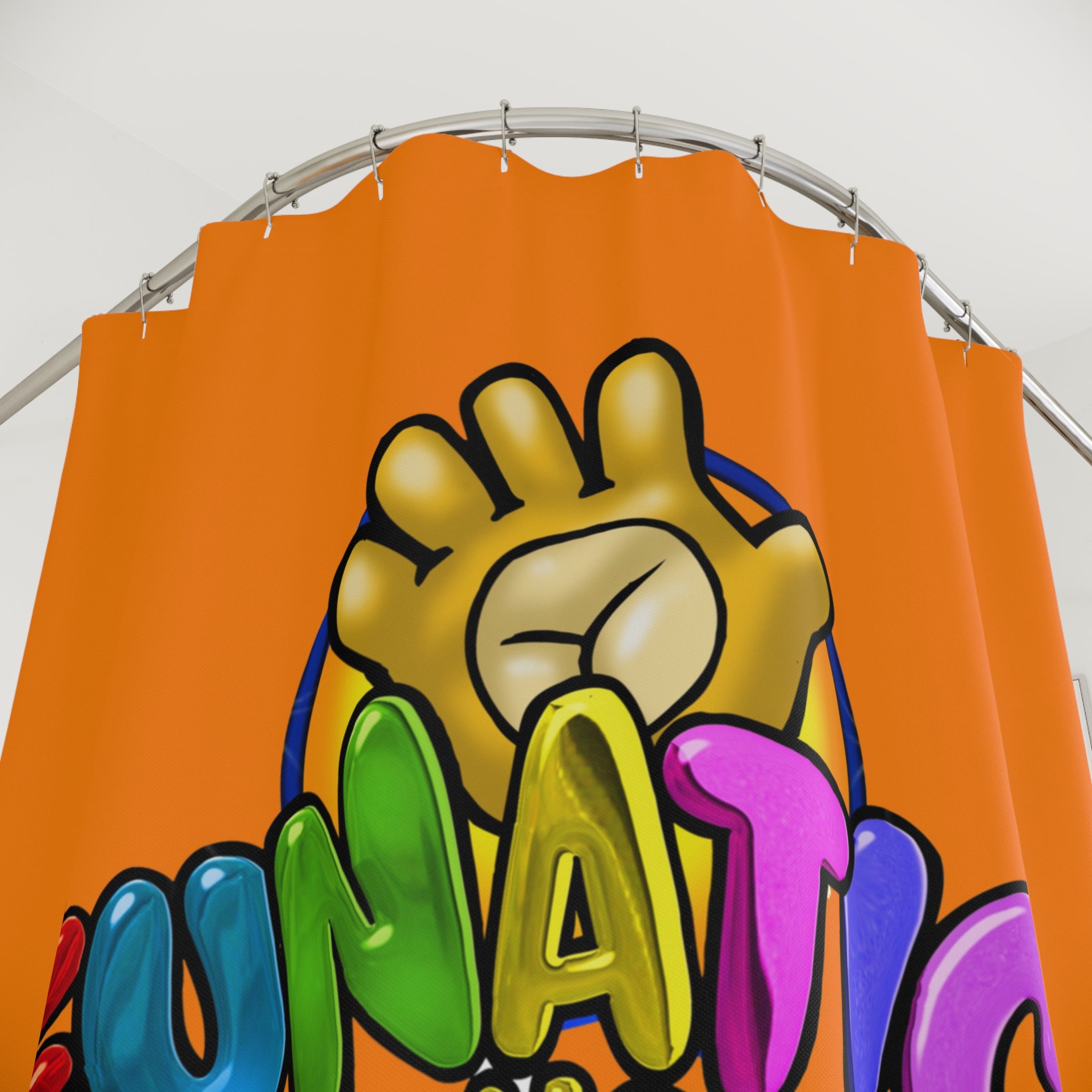 Funatic The Super Bear Orange Shower Curtains