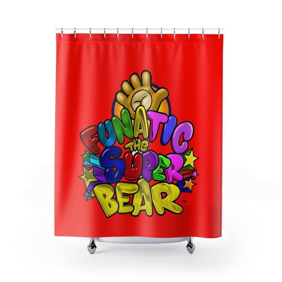 Funatic The Super Bear Red Shower Curtain