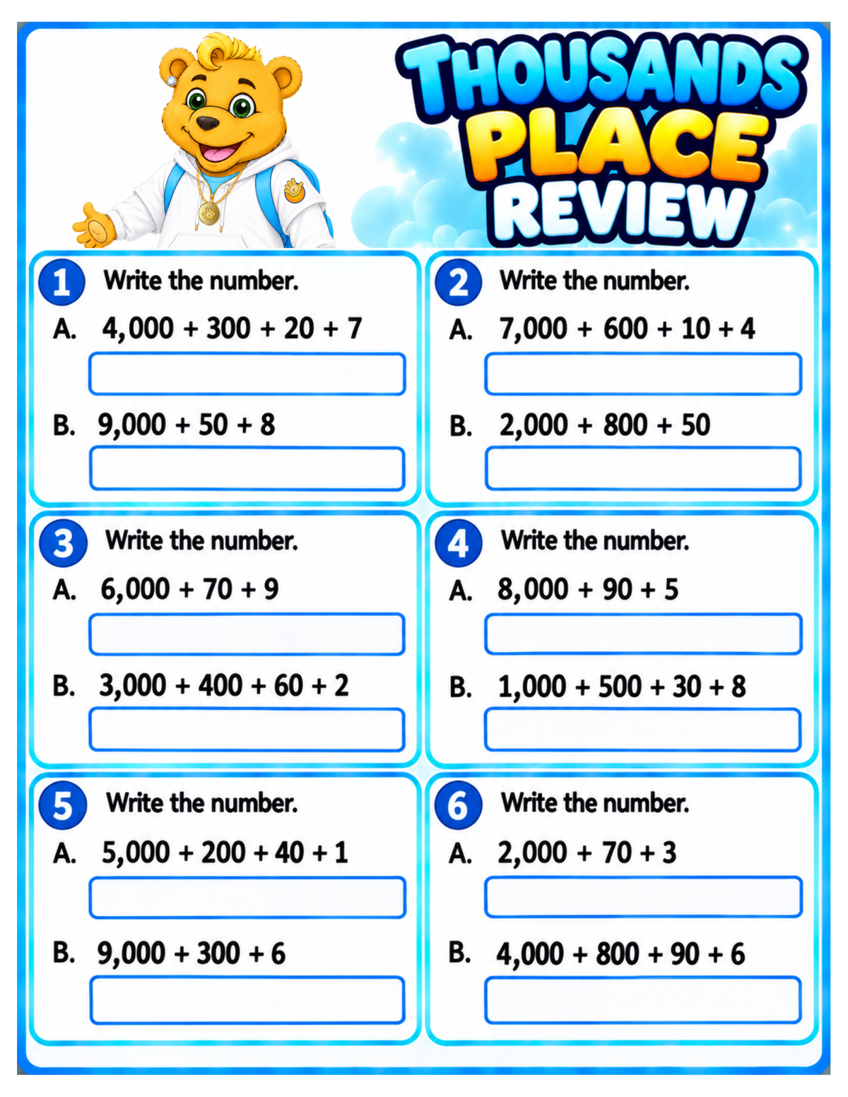 4 DIGIT EXPANDED TO NUMBER FORM PRACTICE