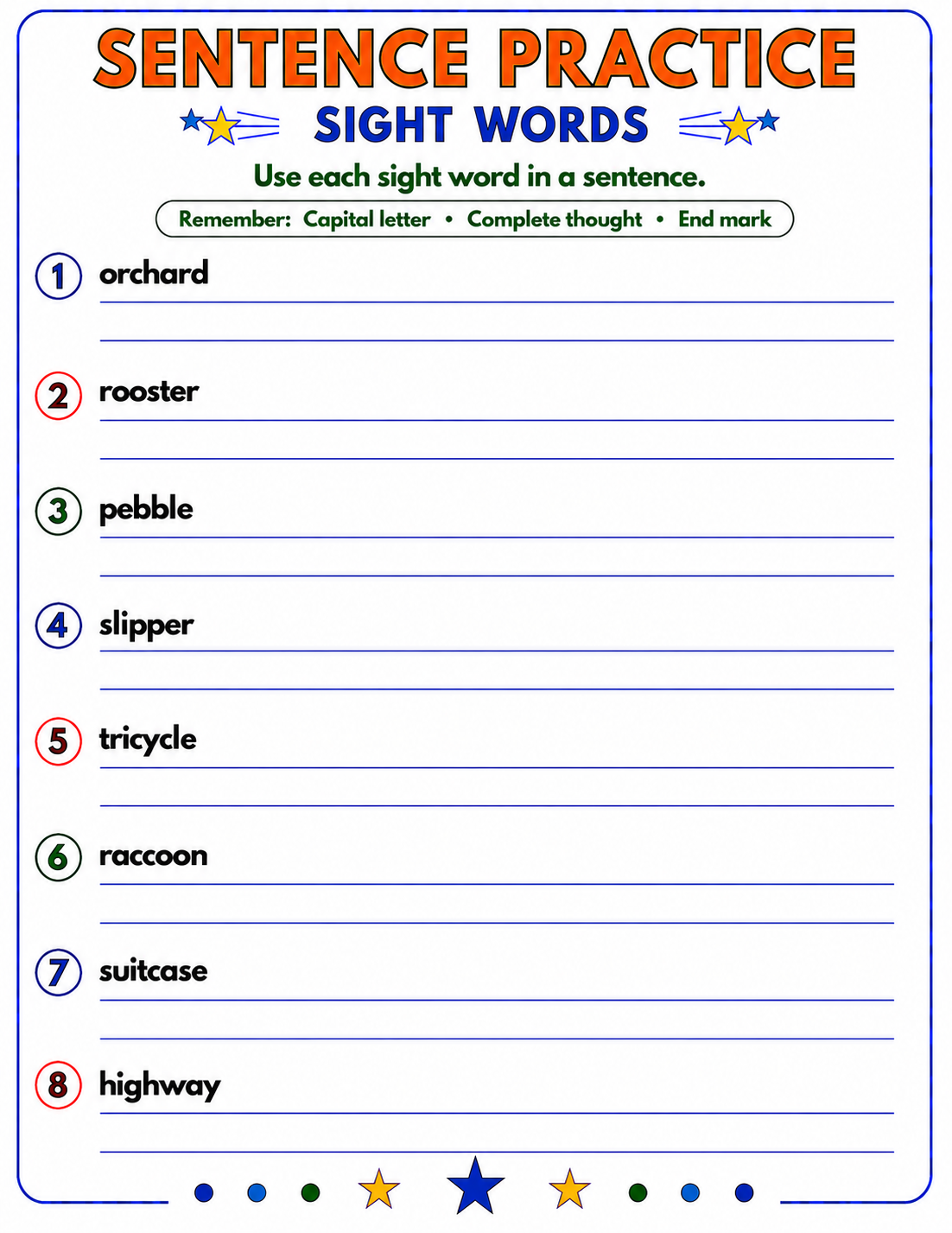 3rd Grade Sight Words POWER PRACTICE 240 Words