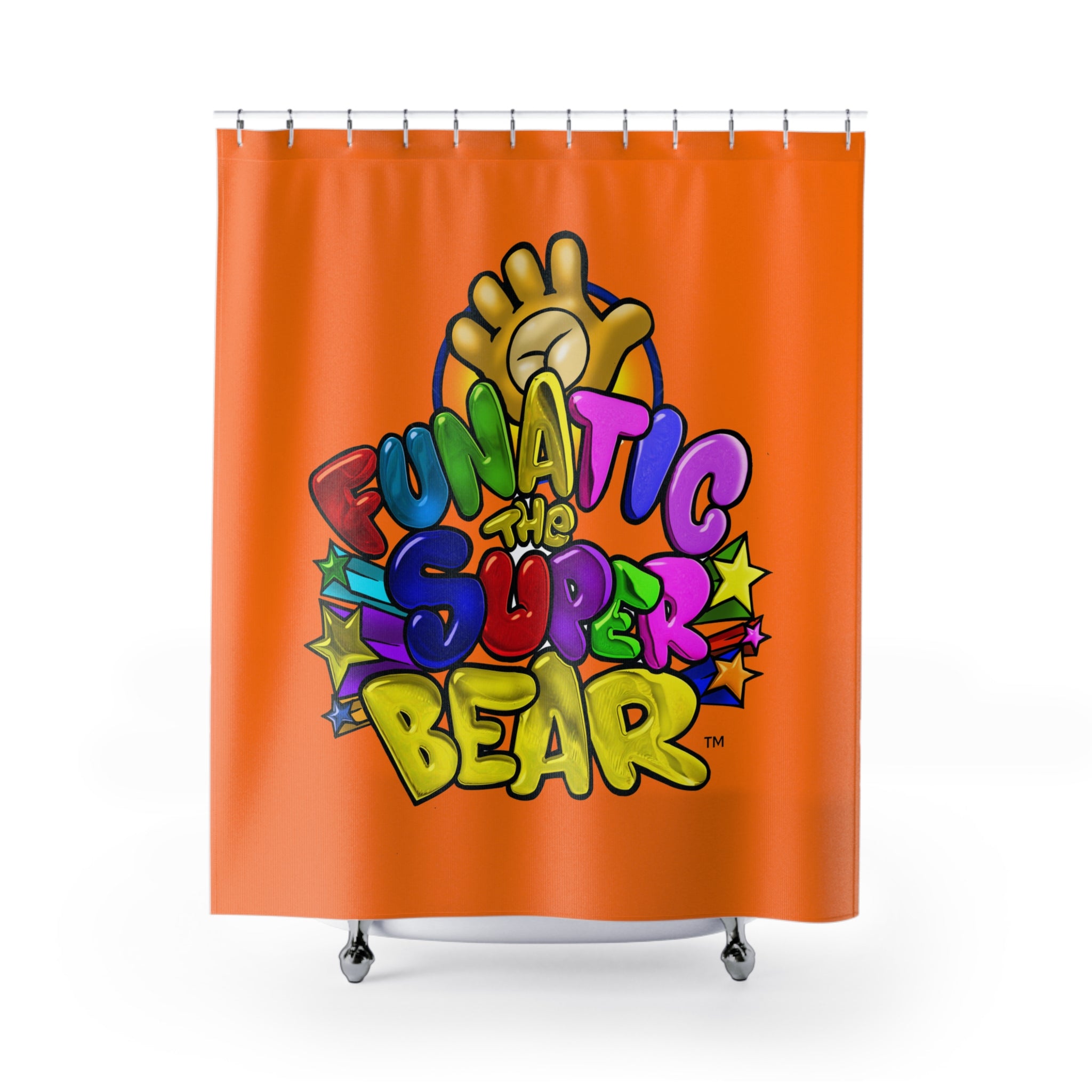 Funatic The Super Bear Orange Shower Curtains