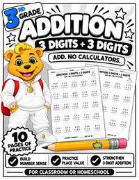 3-Digit Addition Place Value Safety Lines