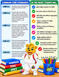 3 Digit + 3 Digit Addition Worksheet Packet