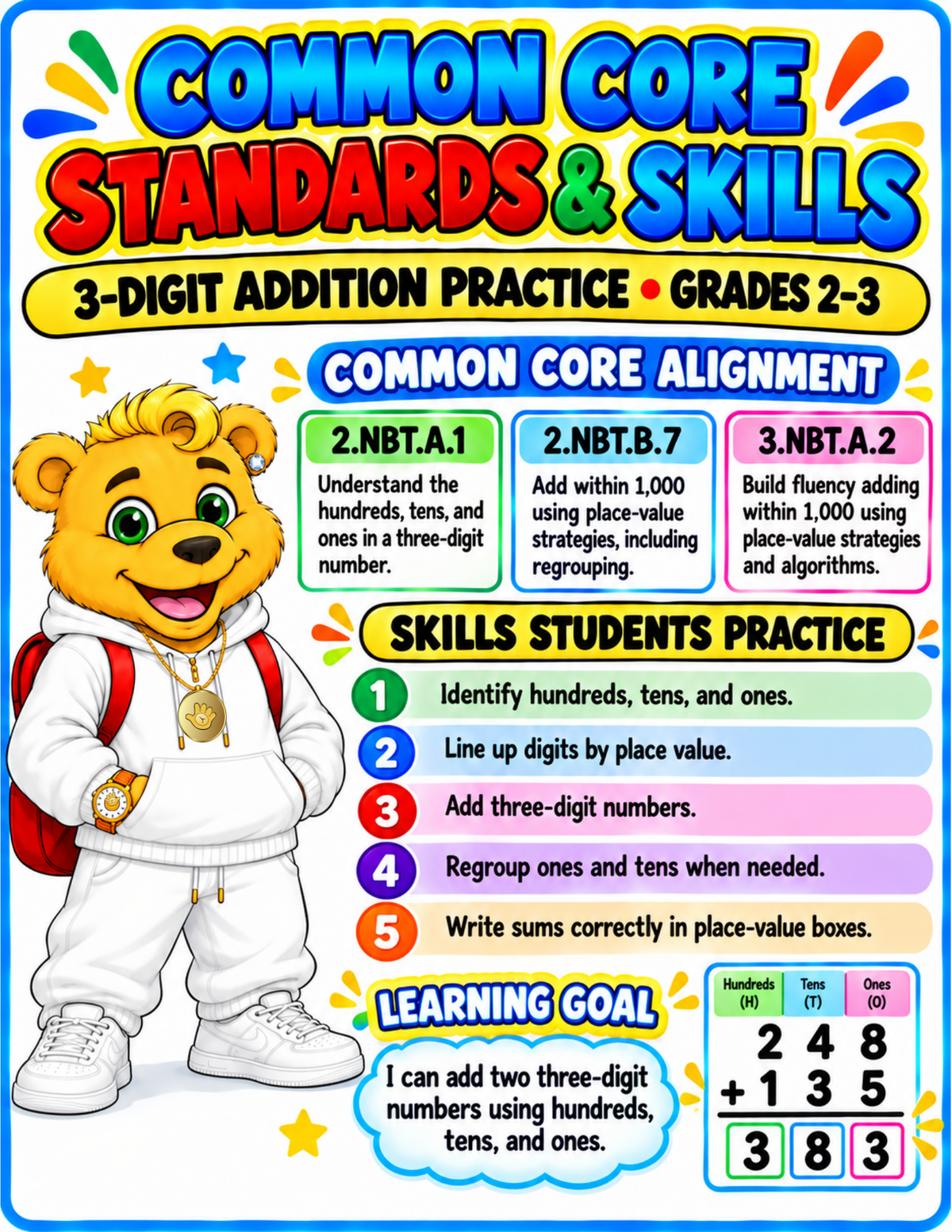 3 DIGIT ADDITION PRACTICE