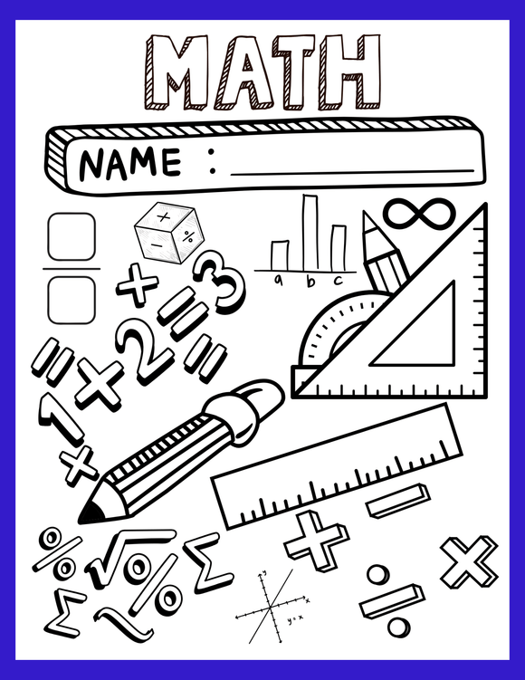 Math Cover Sheet (10 COLORS)