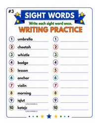 3rd Grade Sight Words POWER PRACTICE 240 Words