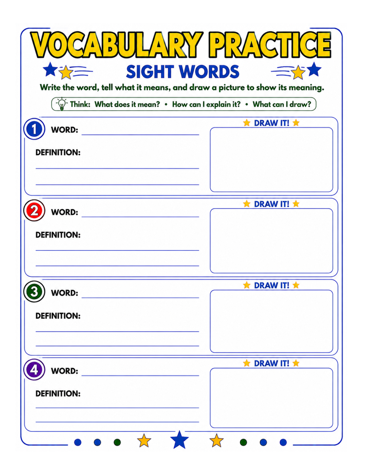 3rd Grade Sight Words POWER PRACTICE 240 Words