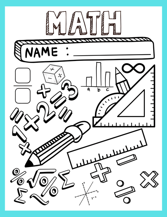 Math Cover Sheet (10 COLORS)
