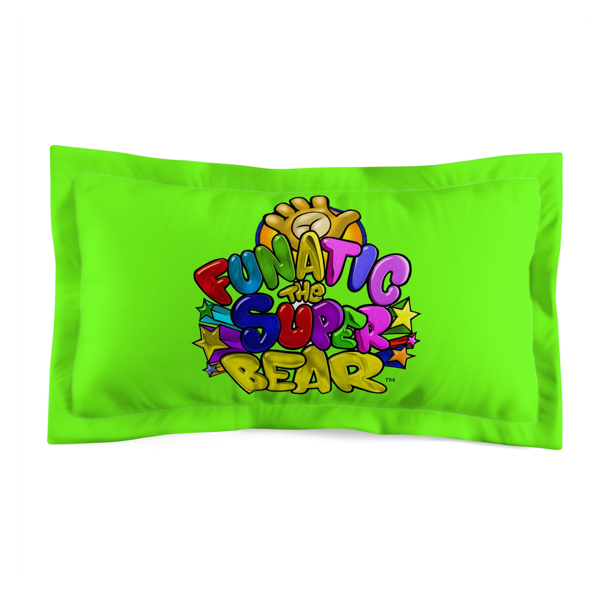 Funatic The Super Bear Chartreuse Microfiber Pillow Sham