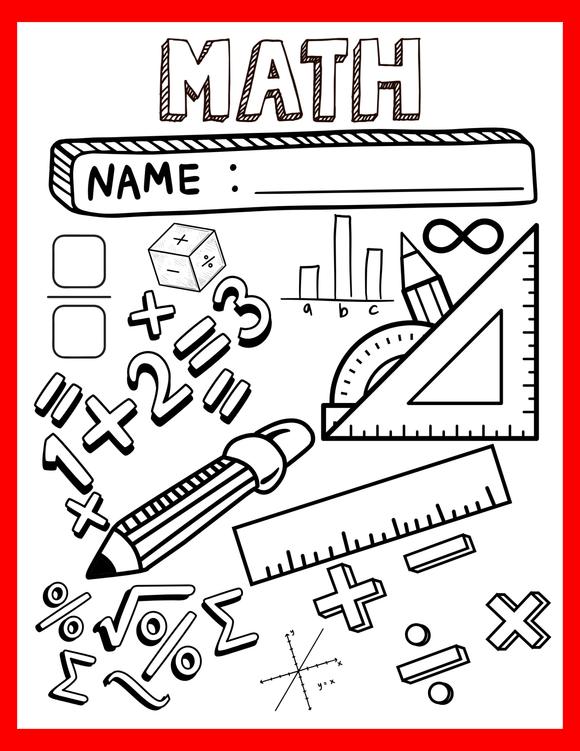 Math Cover Sheet (10 COLORS)