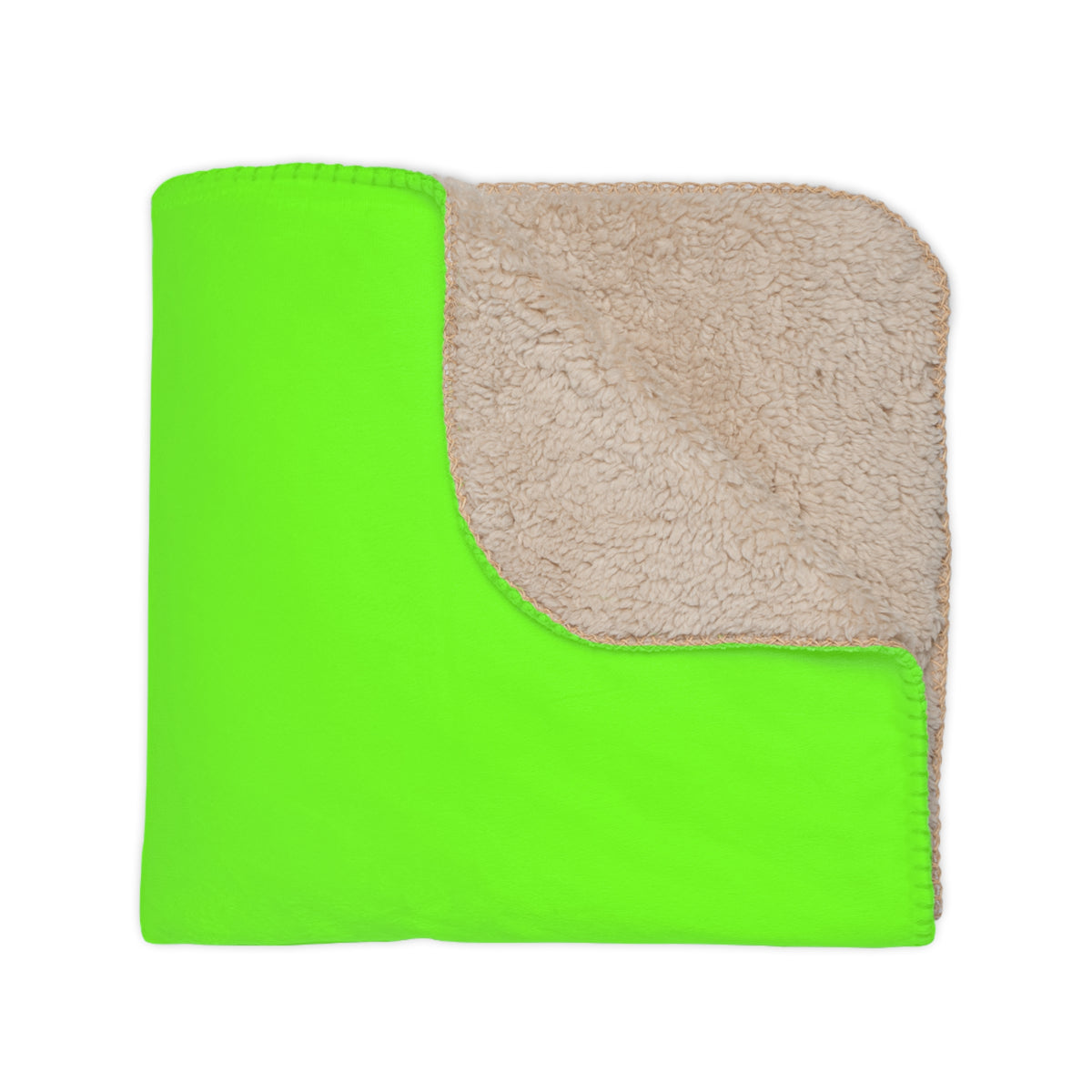 Funatic The Super Bear Chartreuse Tan Sherpa Blanket
