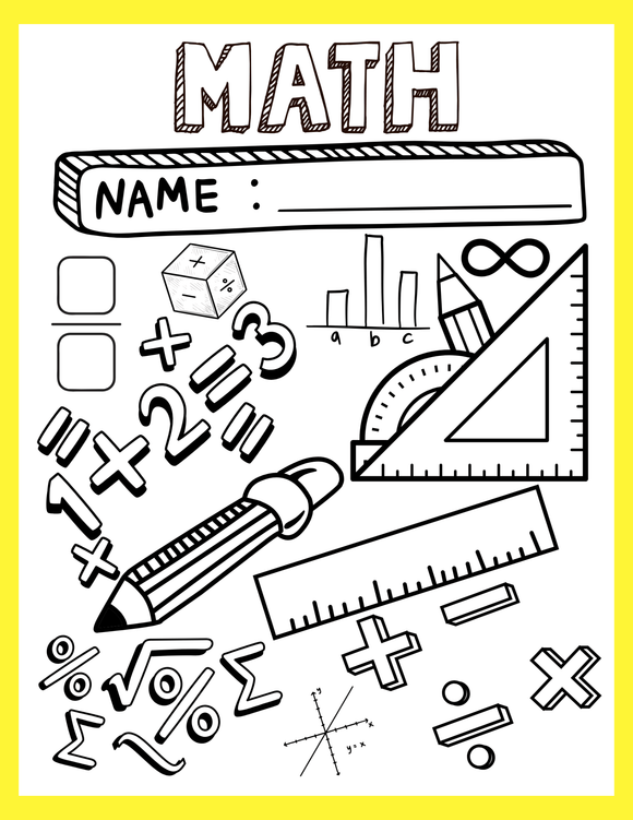 Math Cover Sheet (10 COLORS)