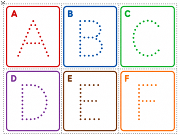 A–Z+ Dotted Letter Cut-Out Cards - 0