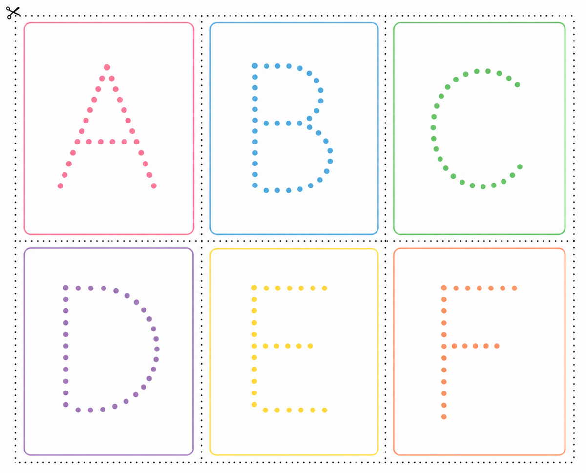 ALPHABET PASTEL CUT OUT CARDS