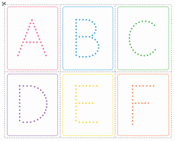 ALPHABET PASTEL CUT OUT CARDS - 0