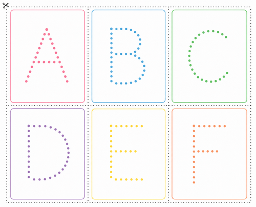 ALPHABET PASTEL CUT OUT CARDS