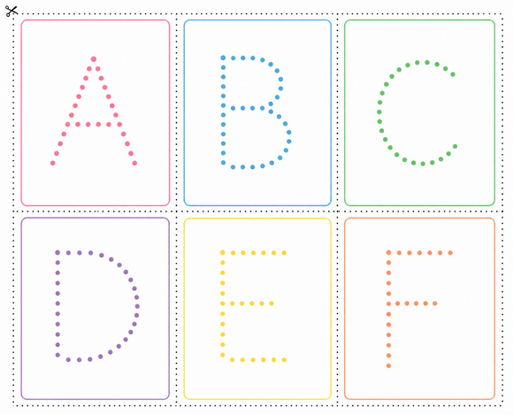 ALPHABET PASTEL CUT OUT CARDS