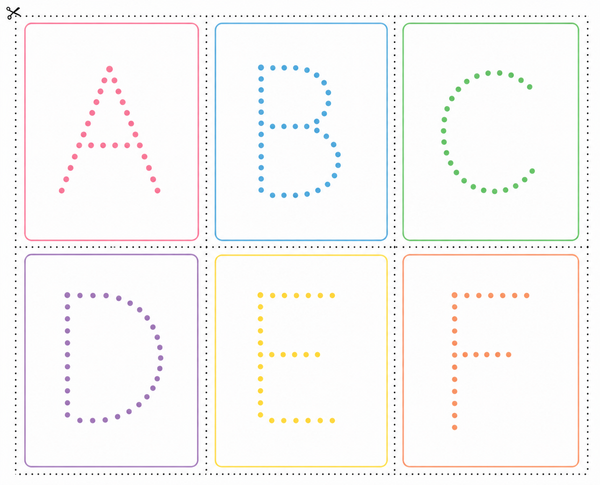 ALPHABET PASTEL CUT OUT CARDS