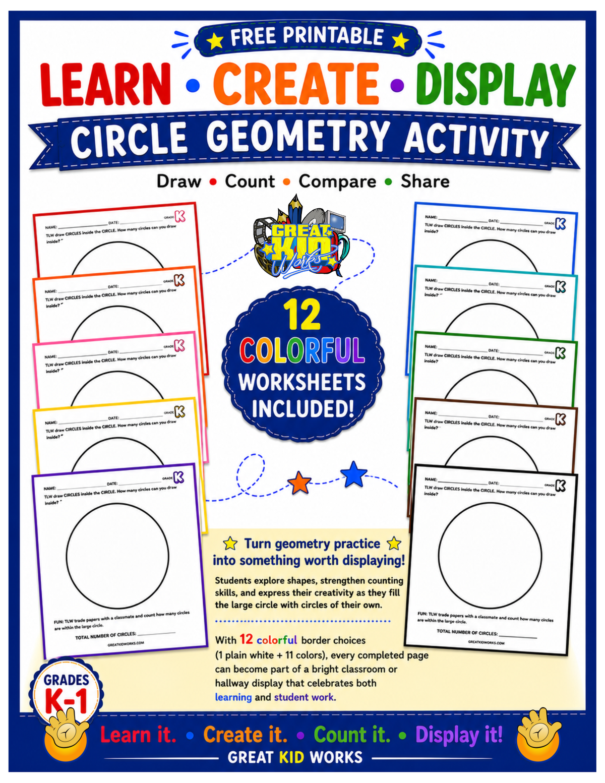 GRADE K CIRCLE GEOMETRY 1-10