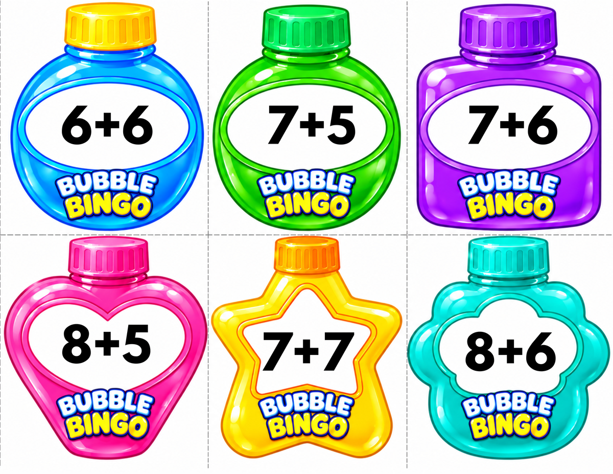 BUBBLE BINGO GAME|0-20 ADDITION
