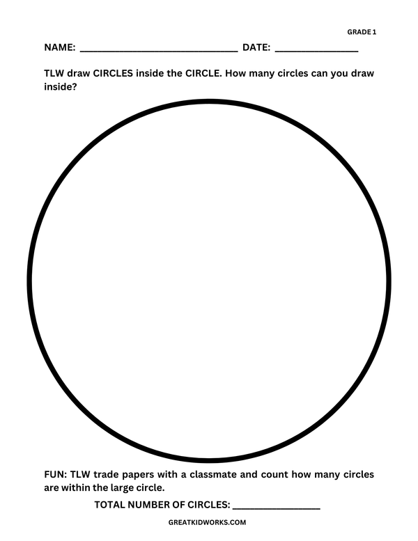 GRADE K CIRCLE MATH WORKSHEET