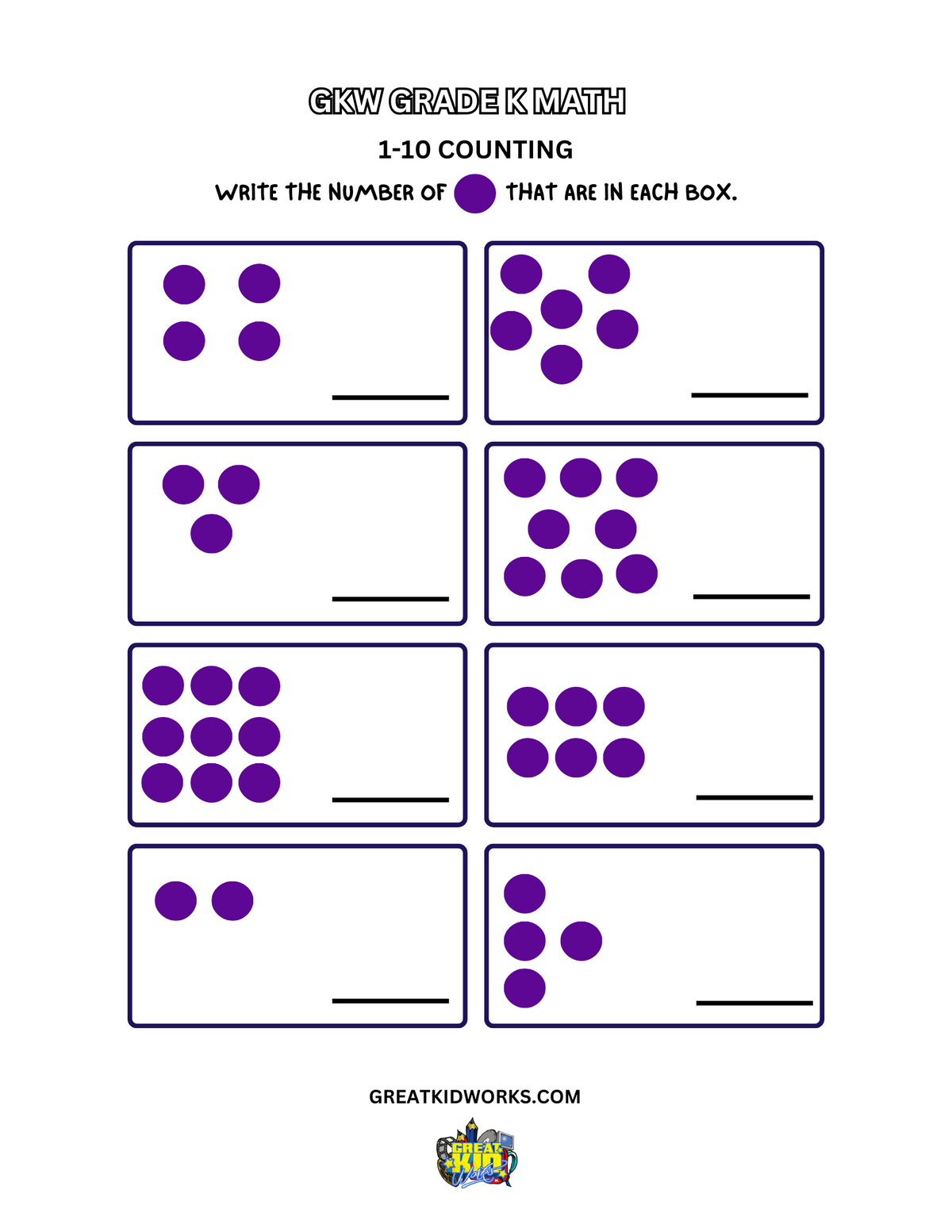 Grade K 1-10 COUNTING