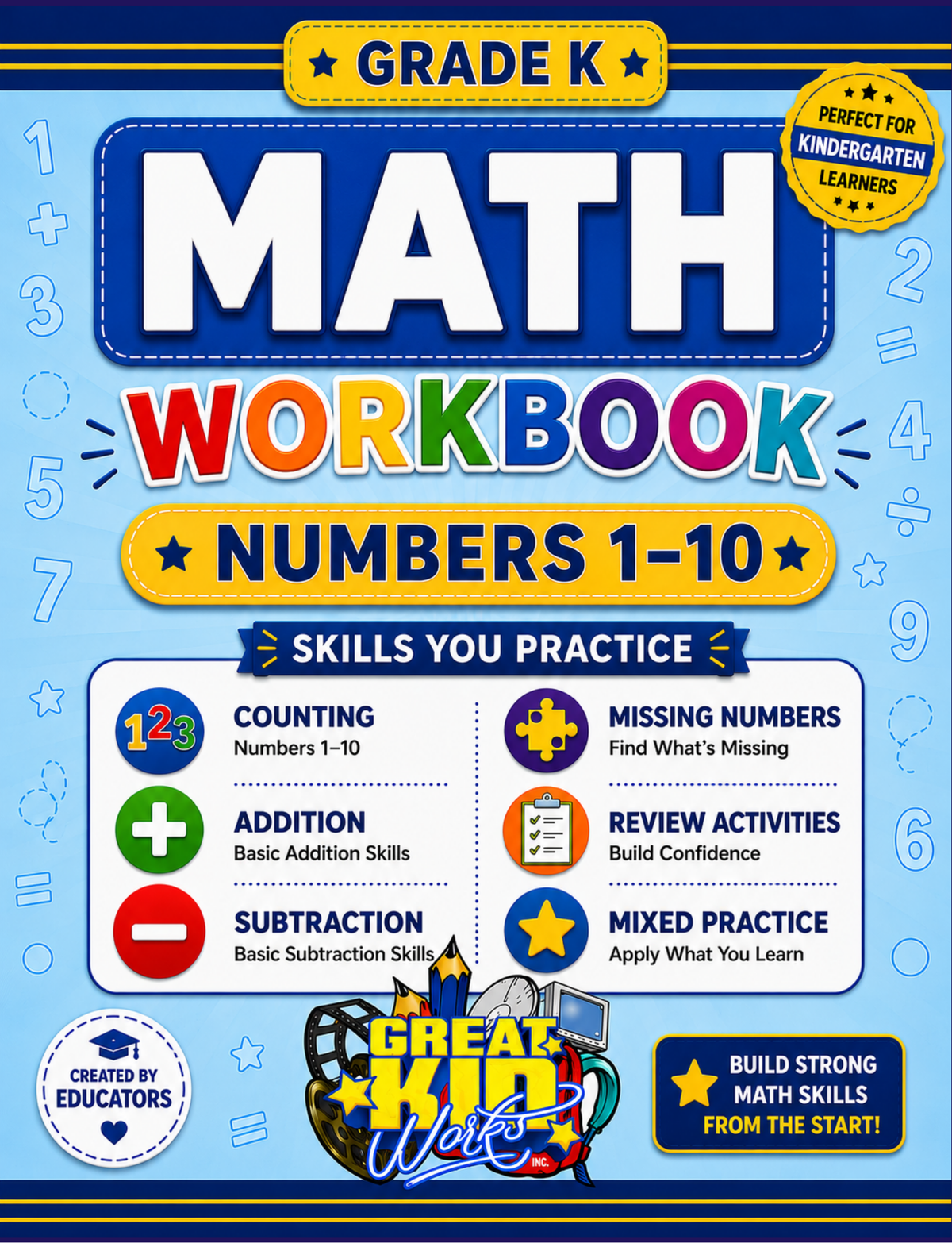 GRADE K MATH WORKBOOK NUMBERS 1-10