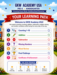 GRADE K MATH WORKBOOK NUMBERS 1-10