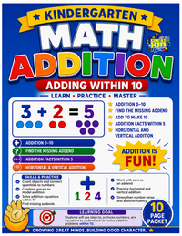 10 PAGE GRADE K ADDITION PACKET